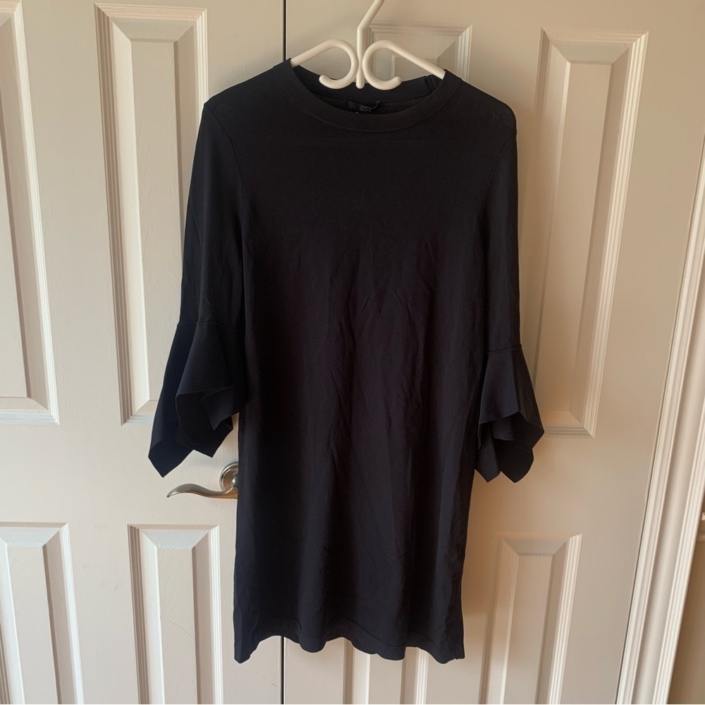 COS Bell Sleeve Shift Dress Navy Blue